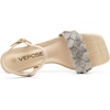 image:imageVepose Womens Sparkly Band Heeled Sandals Rhinestone Square Open Toe  Approx 3 Inch Chunky Block Heels for Wedding Guest Prom Graduation Evening Daily Wear 6123 Heels for WomenNude Woven