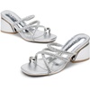 image:imageVepose Womens Sparkly Chunky Block Heels  Comfortable Square Toe Slip On Rhinestone Strappy 3 Inch Shoes for Wedding Prom Formal Dressy Casual Daily Wear 6122Silver Pu