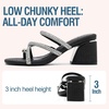 image:imageVepose Womens Sparkly Chunky Block Heels  Comfortable Square Toe Slip On Rhinestone Strappy 3 Inch Shoes for Wedding Prom Formal Dressy Casual Daily Wear 6122Black
