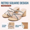 image:imageVepose Womens Sparkly Chunky Block Heels  Comfortable Square Toe Slip On Rhinestone Strappy 3 Inch Shoes for Wedding Prom Formal Dressy Casual Daily Wear 6122NudeNatural