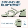image:imageVepose Womens Sparkly Chunky Block Heels  Comfortable Square Toe Slip On Rhinestone Strappy 3 Inch Shoes for Wedding Prom Formal Dressy Casual Daily Wear 6122Green