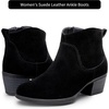 image:imageVepose Womens Suede Leather Ankle BootsBlack9001