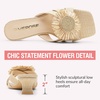 image:imageVepose Womens Woven Raffia Boho Floral Kitten Heeled Sandals 2 Inch Flared Low Heel Slip On Mules Square Open Toe Dressy Shoes for Wedding Guest Casual Travel 6101Nude