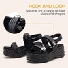 image:imageVepose Womens Woven Raffia Platform Wedge Sandals  3 Inch Chunky Espadrille Heels Strappy Slingback Open Square Toe Shoes for Casual Dressy Summer Vacation amp Wedding 8803Blackespadrilles Sandals