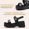 image:imageVepose Womens Woven Raffia Platform Wedge Sandals  3 Inch Chunky Espadrille Heels Strappy Slingback Open Square Toe Shoes for Casual Dressy Summer Vacation amp Wedding 8803Blackespadrilles Sandals