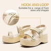 image:imageVepose Womens Woven Raffia Platform Wedge Sandals  3 Inch Chunky Espadrille Heels Strappy Slingback Open Square Toe Shoes for Casual Dressy Summer Vacation amp Wedding 8803Nudeespadrilles Sandals