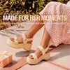 image:imageVepose Womens Woven Raffia Platform Wedge Sandals  3 Inch Chunky Espadrille Heels Strappy Slingback Open Square Toe Shoes for Casual Dressy Summer Vacation amp Wedding 8803Nudeespadrilles Sandals
