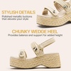 image:imageVepose Womens Woven Raffia Platform Wedge Sandals  3 Inch Chunky Espadrille Heels Strappy Slingback Open Square Toe Shoes for Casual Dressy Summer Vacation amp Wedding 8803Nudeespadrilles Sandals