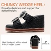 image:imageVepose Womens Woven Raffia Platform Wedge Sandals  Approx 4 Inch Espadrille Heels Square Open Toe Dressy Rhinestone Double Buckle Slipon Shoes for Casual Vacation Wedding 8802Black