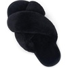 image:imageVepose Womens 801 Cross Band Slippers Soft Plush Furry Open Toe Fur Slides Fuzzy Fluffy Slip on House Shoes Indoor Outdoor SlippersCross Band801black