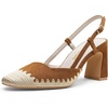 image:imageVepose Womens Mesh Raffia Slingback Pumps  Approx 3 Inch Chunky Block Heel Comfortable Soft Square Closed Toe Dress Shoes for Business Casual Office Work WeddingBrown Suede