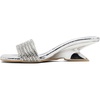 image:imageVepose Womens Rhinestone Heeled Sandals  Approx 2 Inch Low Chunky Heel Slip On 6109 Mules Square Open Toe Dressy Double Band Slides for Wedding Party Daily WearSilver01