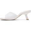 image:imageVepose Womens Single Band Heeled Sandals Slip On Square Open Toe Mules  Approx 3 Inch Rectangular Slim Block Heels Dressy Wedding Guest Prom Business Casual 6105 ShoesWhite Pu