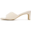 image:imageVepose Womens Slip On Heeled Sandals Approx 3 Inch Slim Block Heel Square Open Toe Knit Mesh Woven Mules  Comfortable Dressy Shoes for Wedding Guest 6108Beige