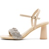 image:imageVepose Womens Sparkly Band Heeled Sandals Rhinestone Square Open Toe  Approx 3 Inch Chunky Block Heels for Wedding Guest Prom Graduation Evening Daily Wear 6123 Heels for WomenNude Woven