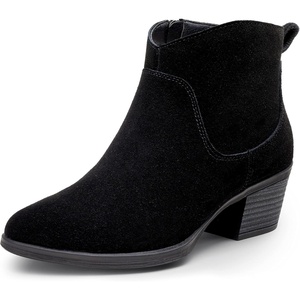 image:imageVepose Womens Suede Leather Ankle BootsBlack9001
