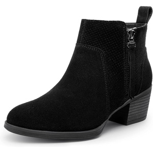 image:imageVepose Womens Suede Leather Ankle BootsBlack9003