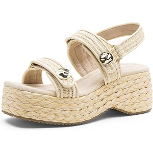 image:imageVepose Womens Woven Raffia Platform Wedge Sandals  3 Inch Chunky Espadrille Heels Strappy Slingback Open Square Toe Shoes for Casual Dressy Summer Vacation amp Wedding 8803Nudeespadrilles Sandals