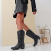 image:imageVepose Womens Cowboy Boots 9801 Western Cowgirl Round Toe Mid Calf Boots for WomenVintage Cowboy9801black