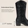 image:imageVepose Womens Cowboy Boots 9801 Western Cowgirl Round Toe Mid Calf Boots for WomenVintage Cowboy9801black