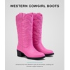 image:imageVepose Womens Cowboy Boots 9801 Western Cowgirl Round Toe Mid Calf Boots for WomenVintage Cowboy9801pink