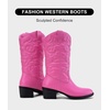 image:imageVepose Womens Cowboy Boots 9801 Western Cowgirl Round Toe Mid Calf Boots for WomenVintage Cowboy9801pink