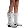 image:imageVepose Womens Cowboy Boots 9801 Western Cowgirl Round Toe Mid Calf Boots for WomenVintage Cowboy9801silver