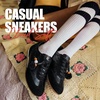 image:imageVepose Womens Retro GAT Casual SneakersBoho Lightweight Square Toe Suede TrainersRemovable Pom PomComfy Memory Foam Cute Everyday Commute Travel Shoes 8200Blacksneaker 8200