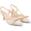 image:imageVepose Womens Slingback Kitten Heels Approx 3 Inch Pointed Toe Elegant Floral Mesh Bow Pumps  Comfortable Dress Shoes for Wedding Office Guest Prom Evening Party 6126Nude Pu