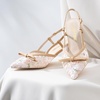image:imageVepose Womens Slingback Kitten Heels Approx 3 Inch Pointed Toe Elegant Floral Mesh Bow Pumps  Comfortable Dress Shoes for Wedding Office Guest Prom Evening Party 6126Nude Pu