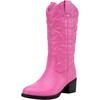 image:imageVepose Womens Cowboy Boots 9801 Western Cowgirl Round Toe Mid Calf Boots for WomenVintage Cowboy9801pink
