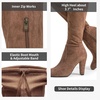 image:imageVepose Womens Aria Thigh High Over the Knee Boots Cute Suede Long Boots with High Heel and Inner ZipperMocha Coffee Brown