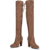 image:imageVepose Womens Aria Thigh High Over the Knee Boots Cute Suede Long Boots with High Heel and Inner ZipperMocha Coffee Brown