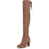 image:imageVepose Womens Aria Thigh High Over the Knee Boots Cute Suede Long Boots with High Heel and Inner ZipperMocha Coffee Brown