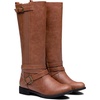 image:imageVepose Womens Knee High Riding Boots Low Heel Tall Boots with ZipperYellow Brownriding 952