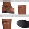 image:imageVepose Womens Knee High Riding Boots Low Heel Tall Boots with ZipperYellow Brownriding 952