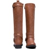 image:imageVepose Womens Knee High Riding Boots Low Heel Tall Boots with ZipperYellow Brownriding 952