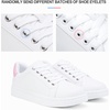 image:imageVepose Womens LaceUp Walking Sneakers Casual Low Top Shoes 8003  Memory foam round toe and rubber sole in a dressy lowtop style for casual travel and office wearAwhite Pink8003