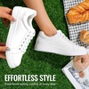 image:imageVepose Womens LaceUp Walking Sneakers Casual Low Top Shoes 8003  Memory foam round toe and rubber sole in a dressy lowtop style for casual travel and office wearAwhite8003
