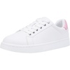 image:imageVepose Womens LaceUp Walking Sneakers Casual Low Top Shoes 8003  Memory foam round toe and rubber sole in a dressy lowtop style for casual travel and office wearAwhite Pink8003