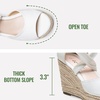 image:imageVepose Womens Espadrille Wedge Comfort Sandals Lace Up Open Toe Platform  Strappy ankle wrap ties wedges platform comfortable casual graduation arch support travel summer dresses jeansWhite