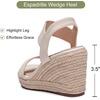 image:imageVepose Womens Open Toe Espadrille Wedge Sandals with Ankle Strap 881  Dressy casual slip on platform strappy sandals  cute casual summer shoes styling for daily weddings travelNude
