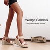 image:imageVepose Womens Open Toe Espadrille Wedge Sandals with Ankle Strap 881  Dressy casual slip on platform strappy sandals  cute casual summer shoes styling for daily weddings travelNudepu