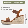 image:imageVepose Womens Open Toe Espadrille Wedge Sandals with Ankle Strap 881  Dressy casual slip on platform strappy sandals  cute casual summer shoes styling for daily weddings travelBrown