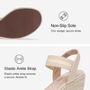 image:imageVepose Womens Open Toe Espadrille Wedge Sandals with Ankle Strap 881  Dressy casual slip on platform strappy sandals  cute casual summer shoes styling for daily weddings travelNudepu
