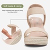 image:imageVepose Womens Open Toe Espadrille Wedge Sandals with Ankle Strap 881  Dressy casual slip on platform strappy sandals  cute casual summer shoes styling for daily weddings travelNudepu
