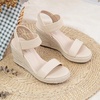 image:imageVepose Womens Open Toe Espadrille Wedge Sandals with Ankle Strap 881  Dressy casual slip on platform strappy sandals  cute casual summer shoes styling for daily weddings travelNudepu