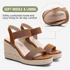 image:imageVepose Womens Open Toe Espadrille Wedge Sandals with Ankle Strap 881  Dressy casual slip on platform strappy sandals  cute casual summer shoes styling for daily weddings travelBrown