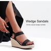 image:imageVepose Womens Open Toe Espadrille Wedge Sandals with Ankle Strap 881  Dressy casual slip on platform strappy sandals  cute casual summer shoes styling for daily weddings travelBlack