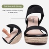 image:imageVepose Womens Open Toe Espadrille Wedge Sandals with Ankle Strap 881  Dressy casual slip on platform strappy sandals  cute casual summer shoes styling for daily weddings travelBlack